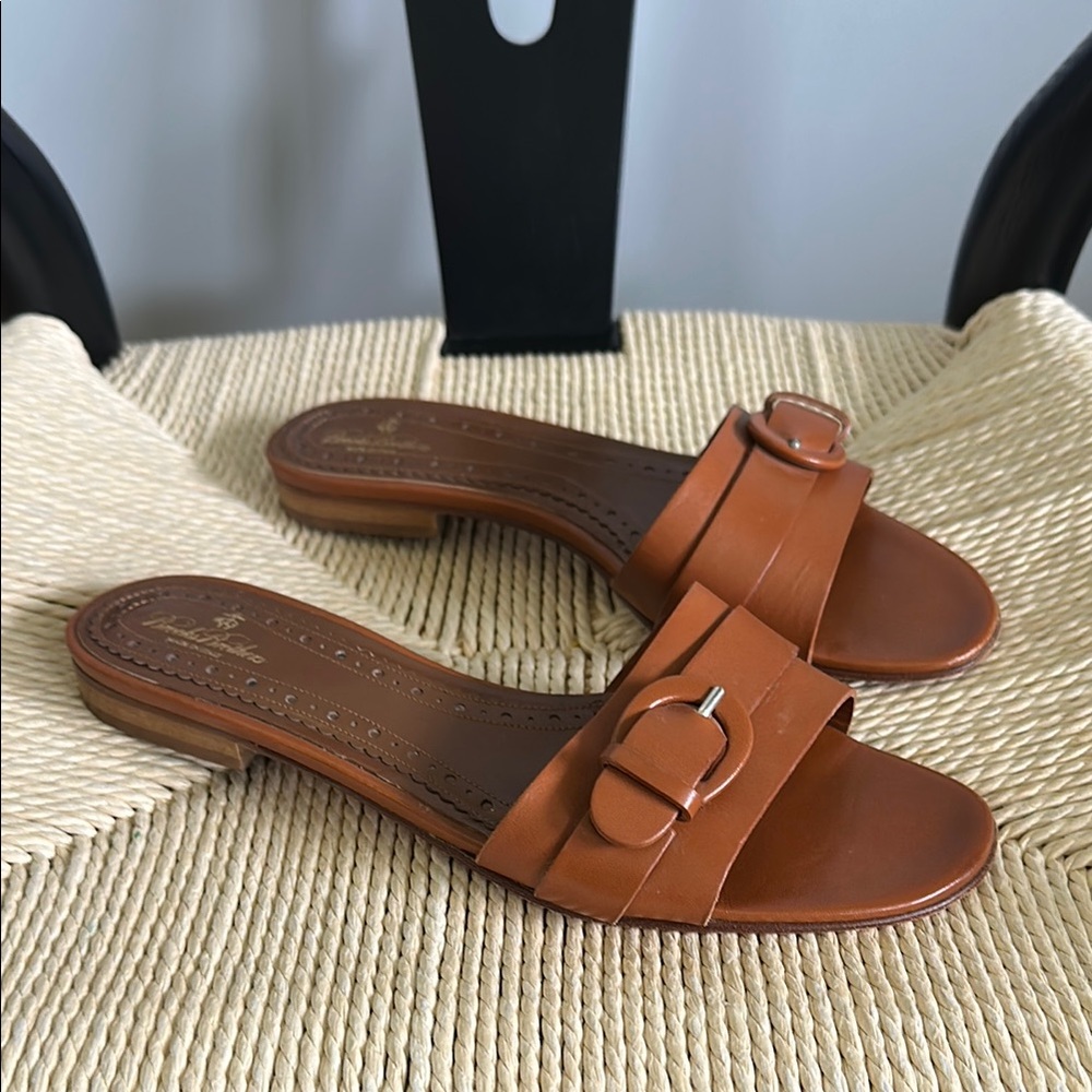 Brooks Brothers Leather Sandals with Buckle